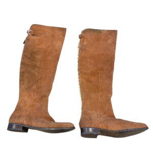 Charles by Charles David Back Zip Over the Knee Brown Suede Leather Boots